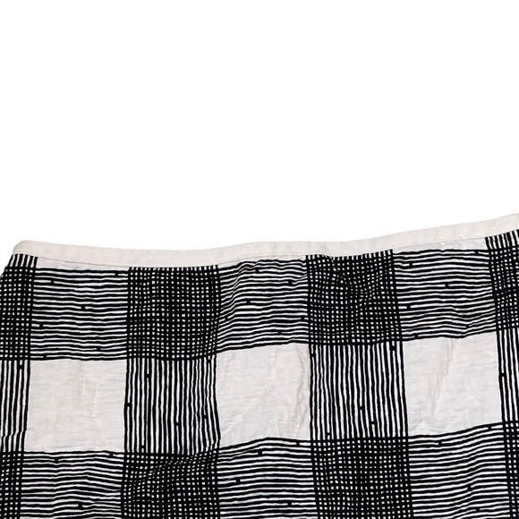 Madewell‎ Womens Skirt Size 2 Black White Striped Check Lined 100% Cotton - Picture 2 of 6